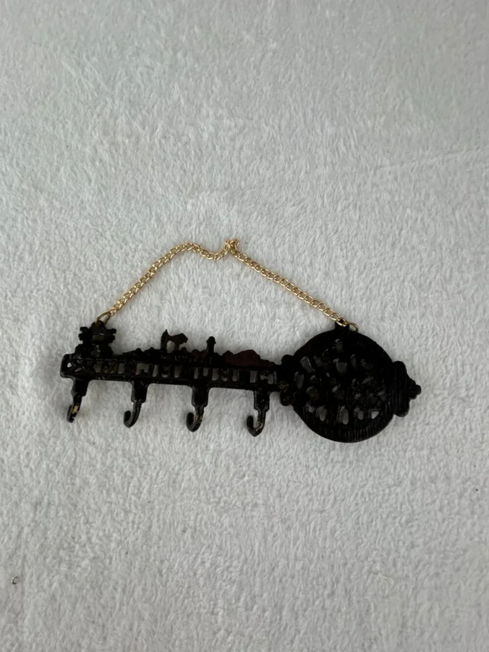 Vintage Brass Shalom Jerusalem key hanging key holder Home Decor